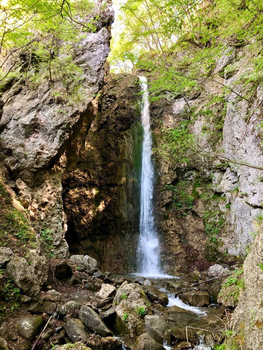 Trekking panoramico a Vallisnera: tra la big bench verde e la cascata della Carvara desktop picture