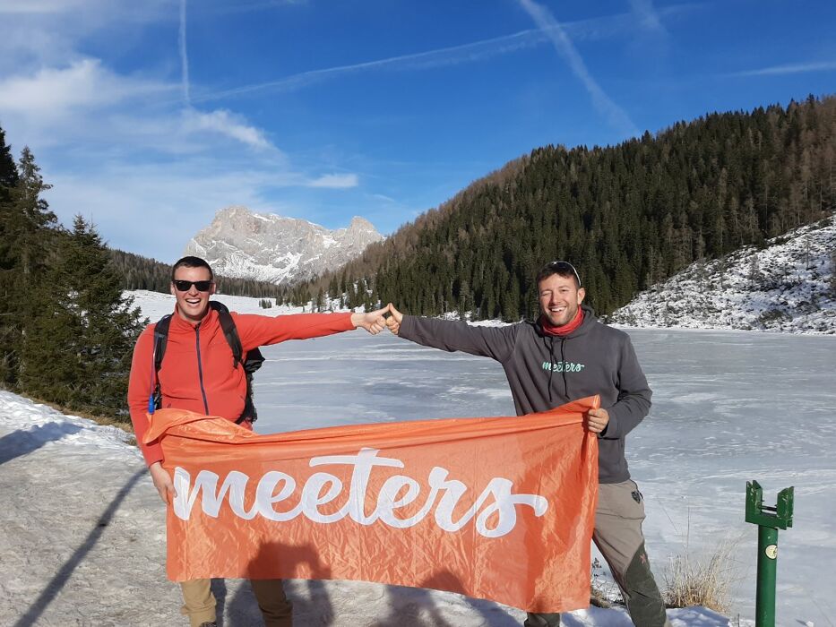 Ciaspolata al tramonto al Lago di Calaita: le Pale di San Martino Ciaspolata al tramonto al Lago di Calaita: le Pale di San Martino desktop picture