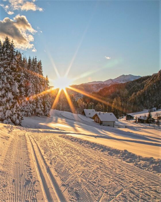 Ciaspolata panoramica al tramonto a Passo Cereda Ciaspolata panoramica al tramonto a Passo Cereda desktop picture
